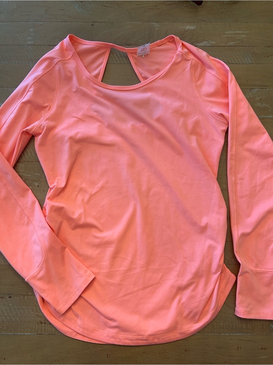CALIA by Carrie Underwood Tops - CALIA by Carrie Underwood Coral Long Sleeve Keyhole Active Tee
